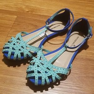 Montego Bay Club Teal and Navy embellished flats